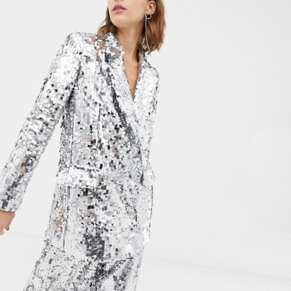 ASOS Jackets & Blazers - ASOS EDITION Double Breasted Sequin Blazer